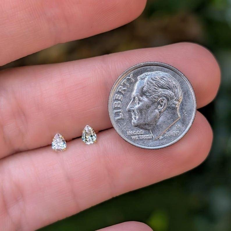Micro Stud Teardrop - Lab Diamond Earrings Handmade Handcrafted