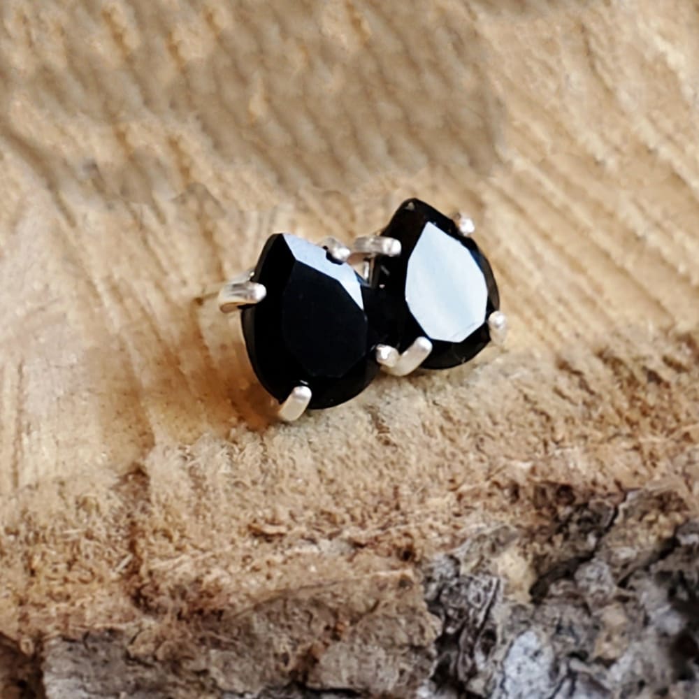 Teardrop Onyx Stud Earrings Earrings Handmade Handcrafted