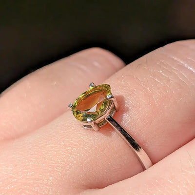 Teardrop Peridot Ring Rings Handmade Handcrafted
