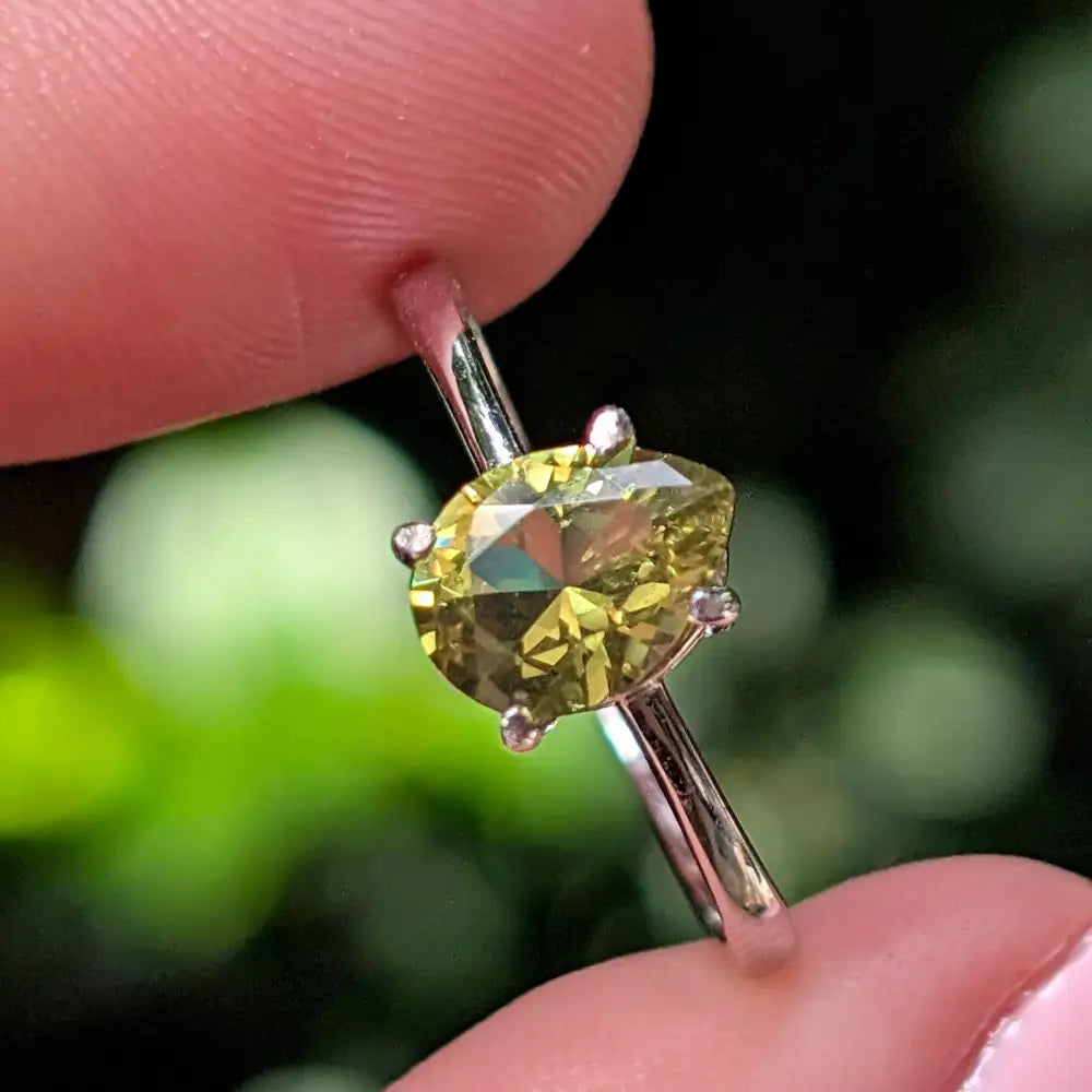 Teardrop Peridot Ring Rings Handmade Handcrafted