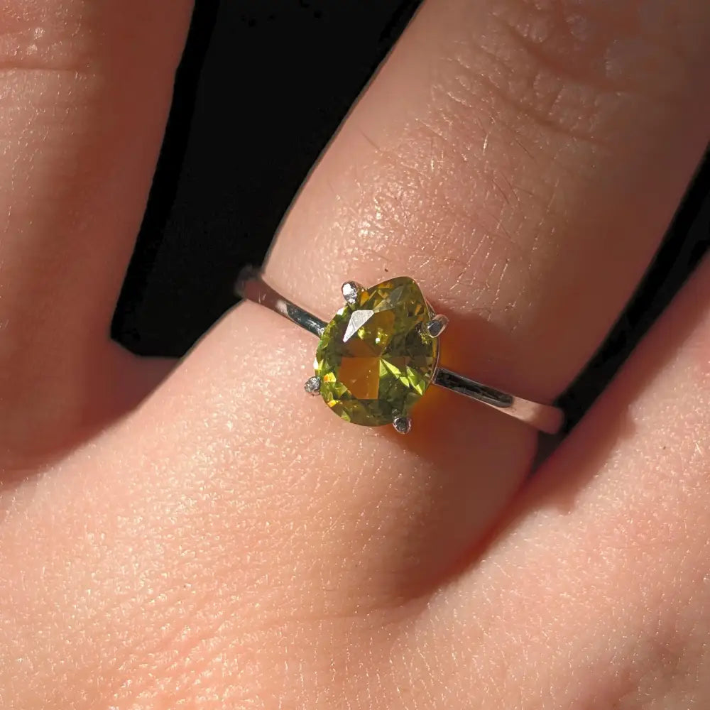 Teardrop Peridot Ring Rings Handmade Handcrafted