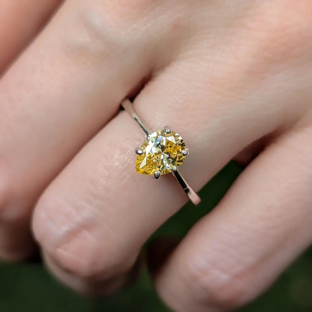 Teardrop Yellow Sapphire Ring Rings Handmade Handcrafted