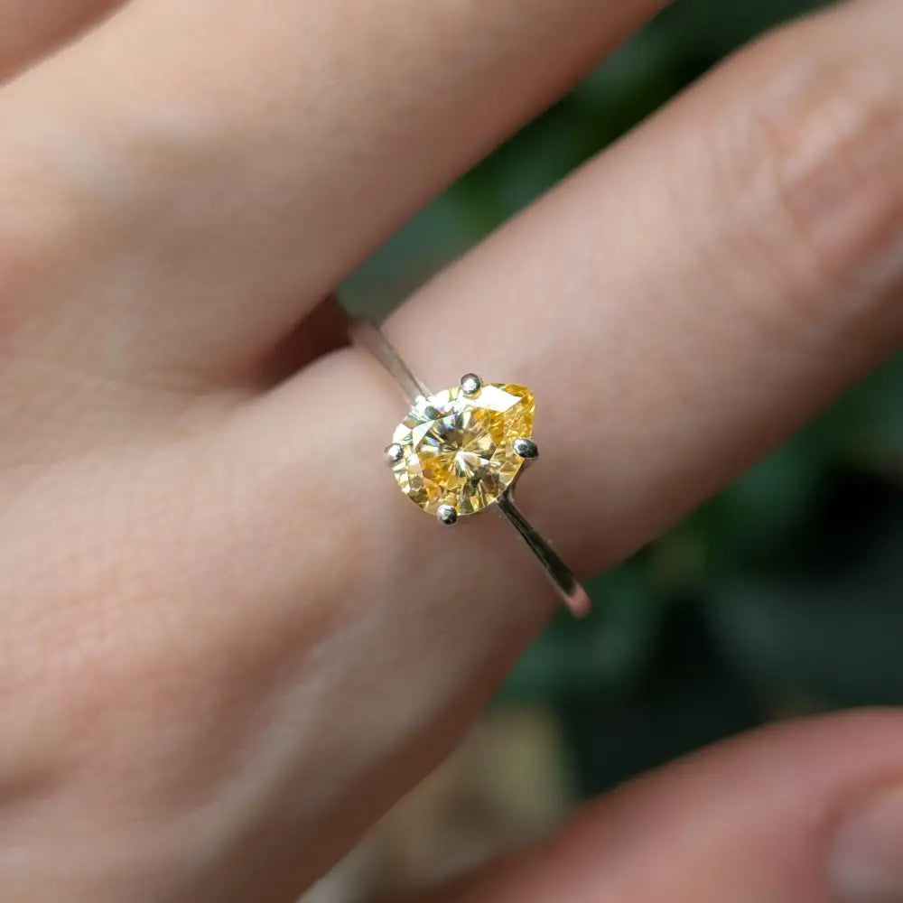 Teardrop Yellow Sapphire Ring Rings Handmade Handcrafted