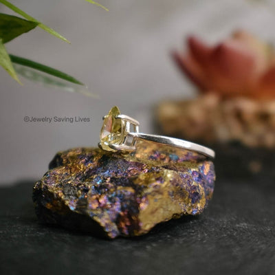 Teardrop Yellow Sapphire Ring Rings Handmade Handcrafted