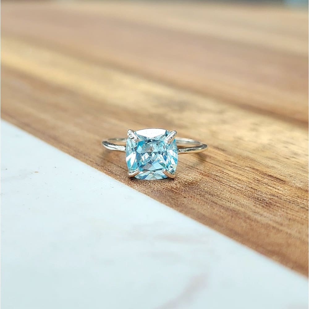 The Asher - Brilliant Aquamarine Rings Handmade Handcrafted