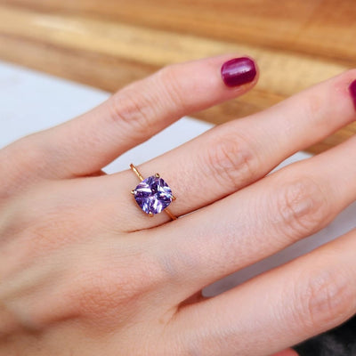 The Asher - Brilliant Lavender Amethyst Rings Handmade JSL Made in USA