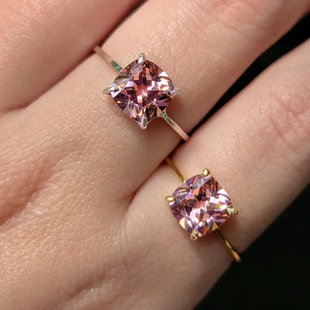 The Asher - Brilliant Pink Tourmaline Rings Handmade Handcrafted