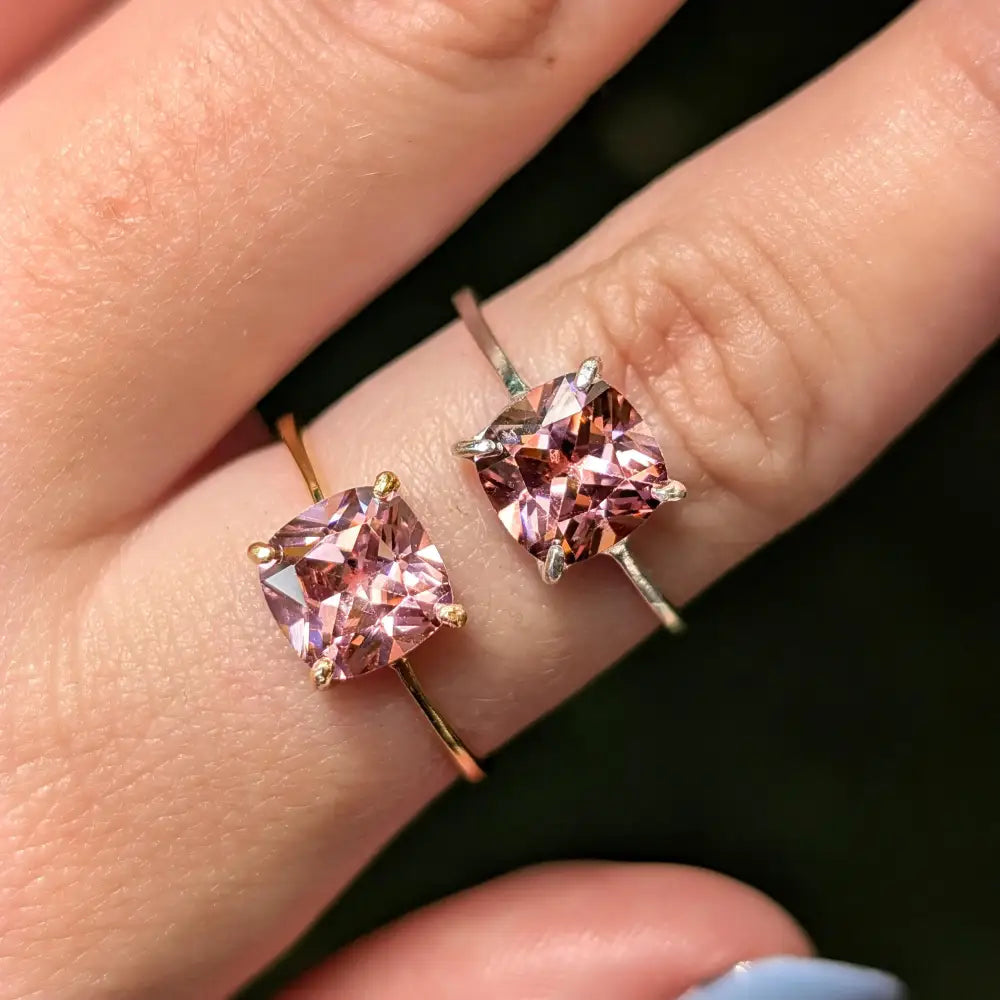 The Asher - Brilliant Pink Tourmaline Rings Handmade Handcrafted