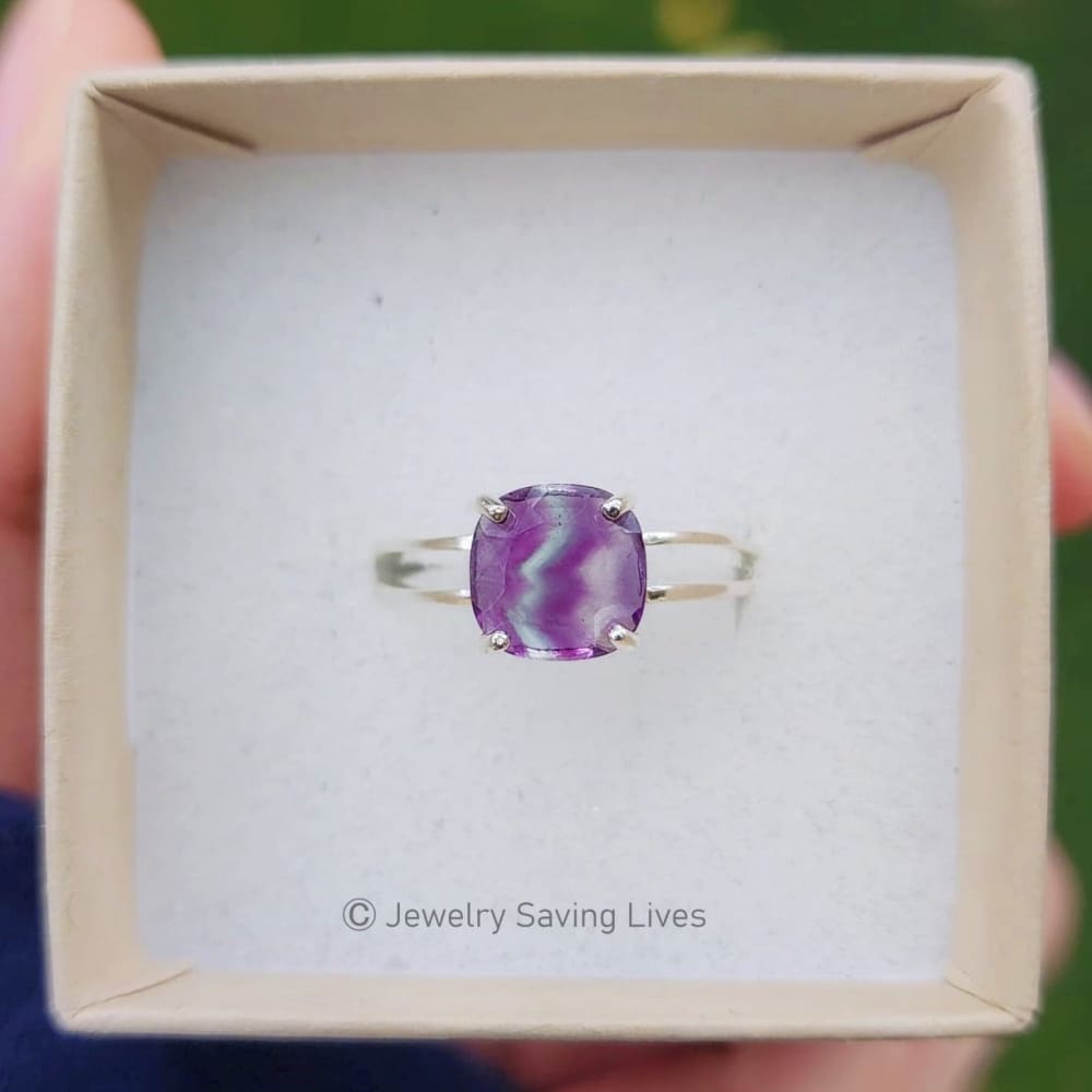The Asher (double band) - Natural Bi-Color Fluorite Rings Handmade Handcrafted