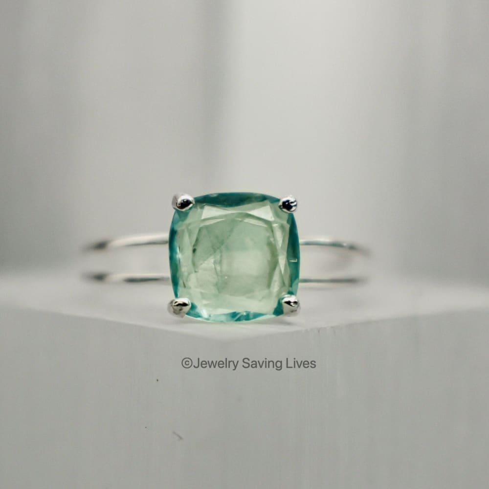 The Asher (double band) - Natural Green Fluorite Rings Handmade Handcrafted