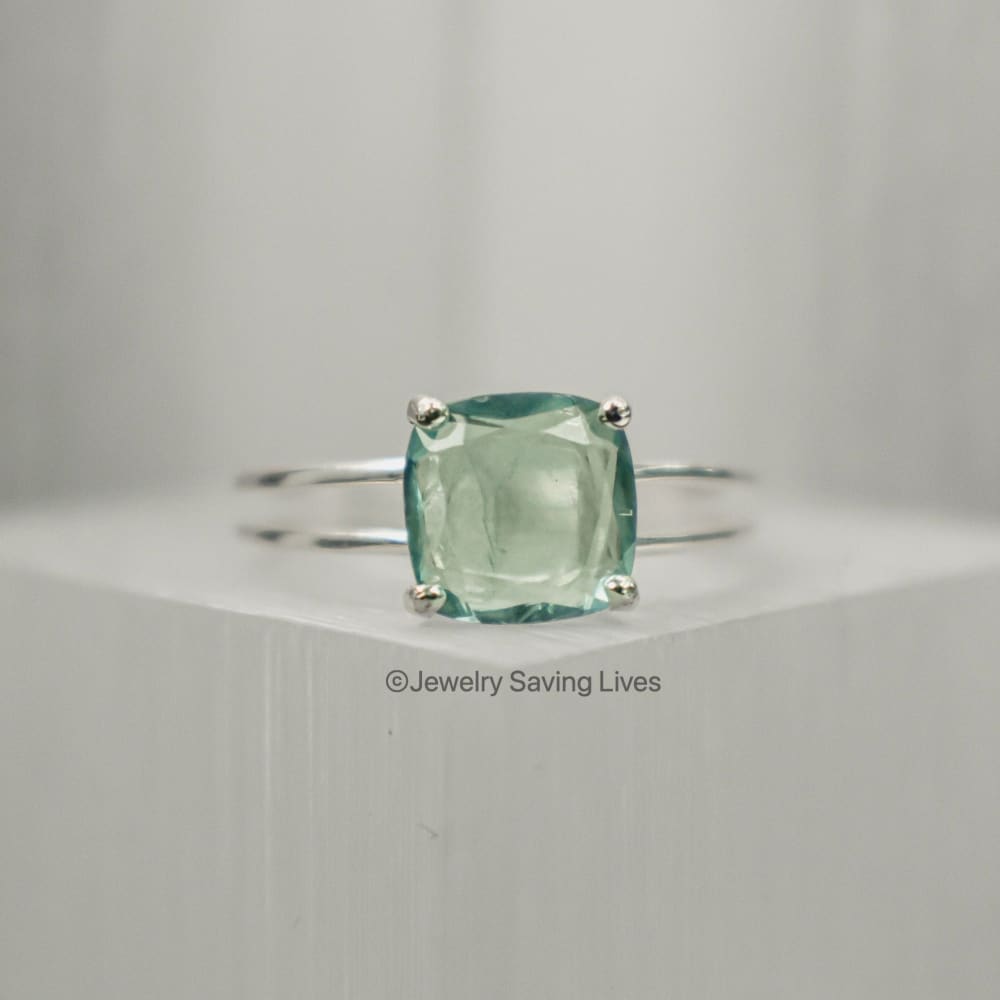 The Asher (double band) - Natural Green Fluorite Rings Handmade Handcrafted