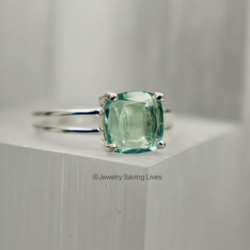 The Asher (double band) - Natural Green Fluorite Rings Handmade Handcrafted