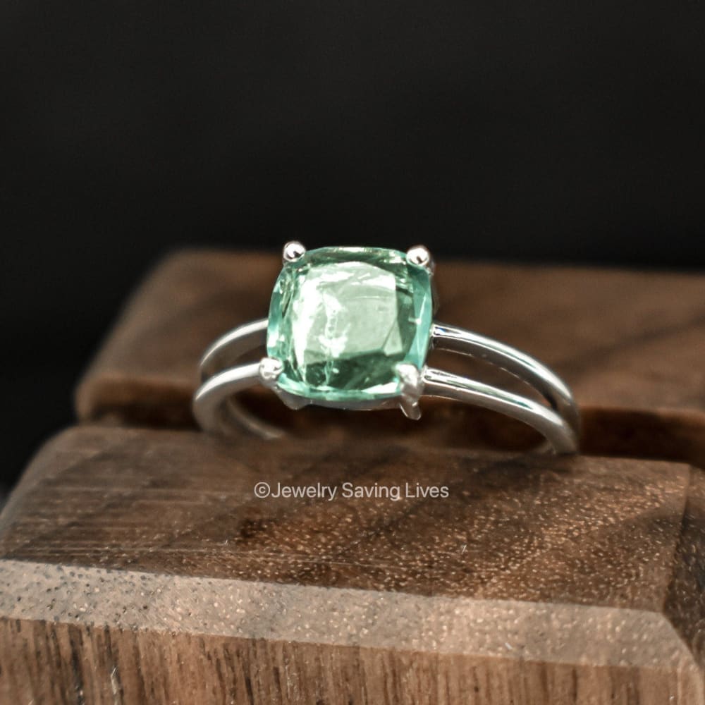 The Asher (double band) - Natural Green Fluorite Rings Handmade Handcrafted