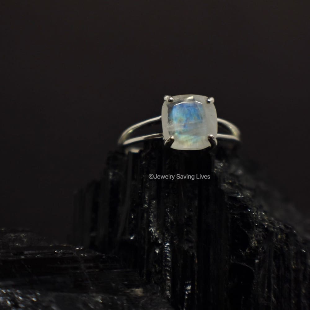 The Asher (double band) - Natural Moonstone Rings Handmade Handcrafted