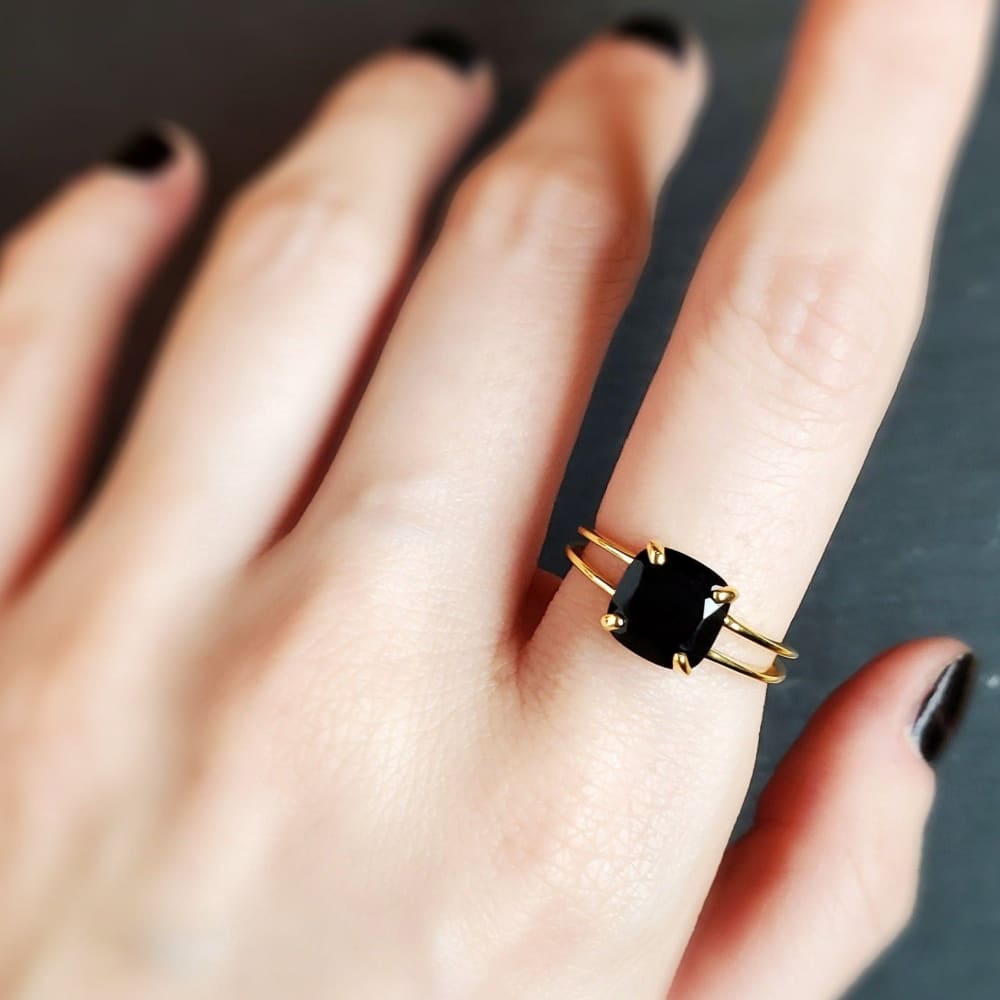 The Asher (double band) - Natural Onyx Rings Handmade Handcrafted