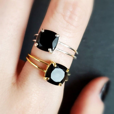 The Asher (double band) - Natural Onyx Rings Handmade Handcrafted