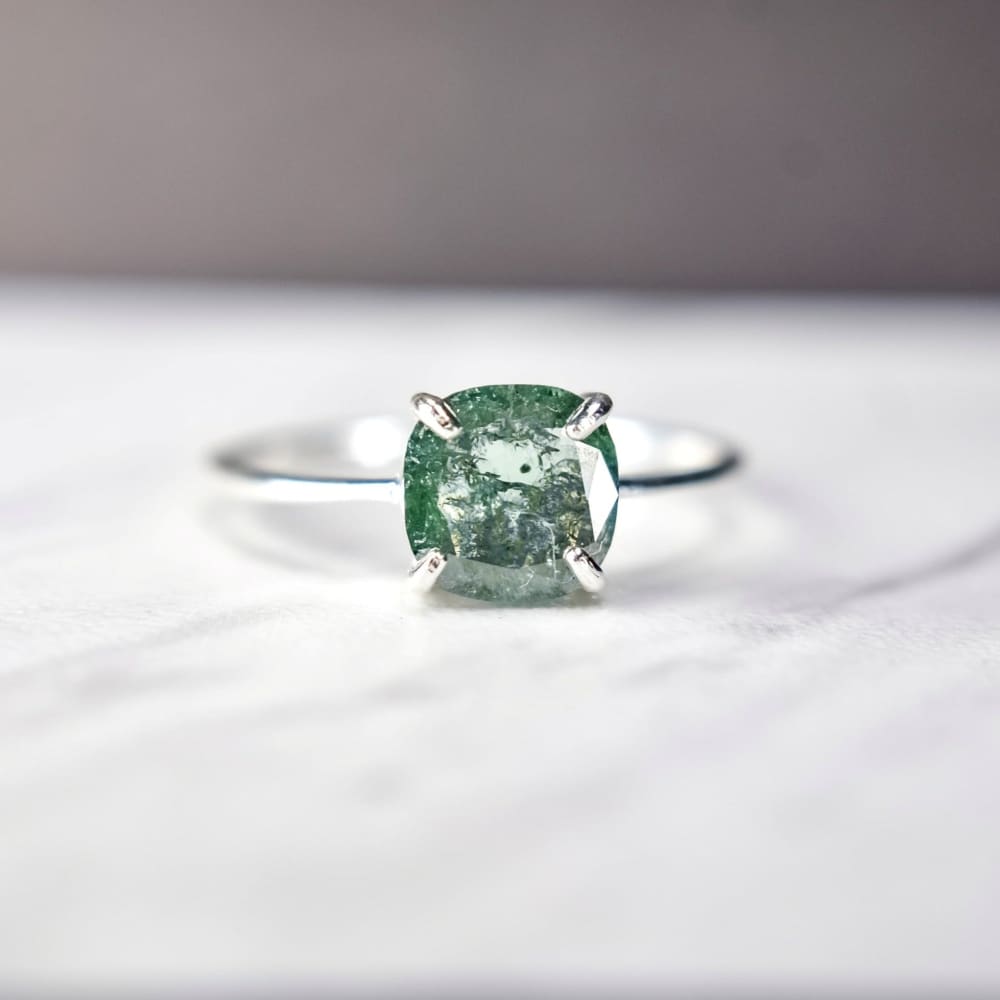 The Asher - Glowing Teal Diamond (GBD003) Rings Handmade Handcrafted