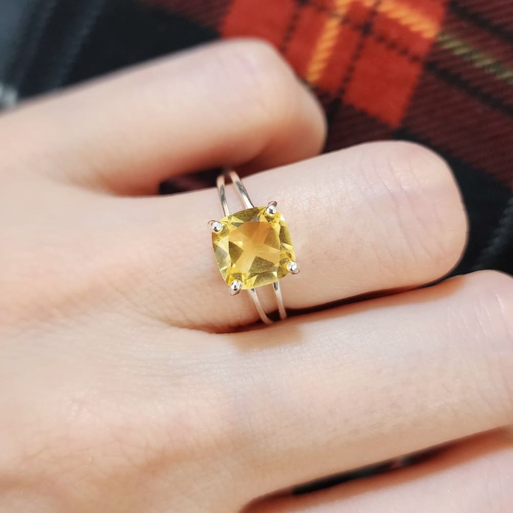 The Asher - Lab Brilliant Citrine Rings Handmade JSL Made in USA