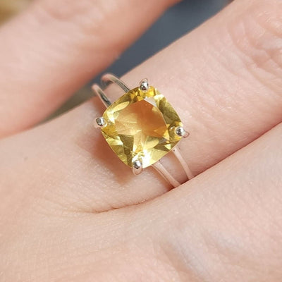 The Asher - Lab Brilliant Citrine Rings Handmade JSL Made in USA