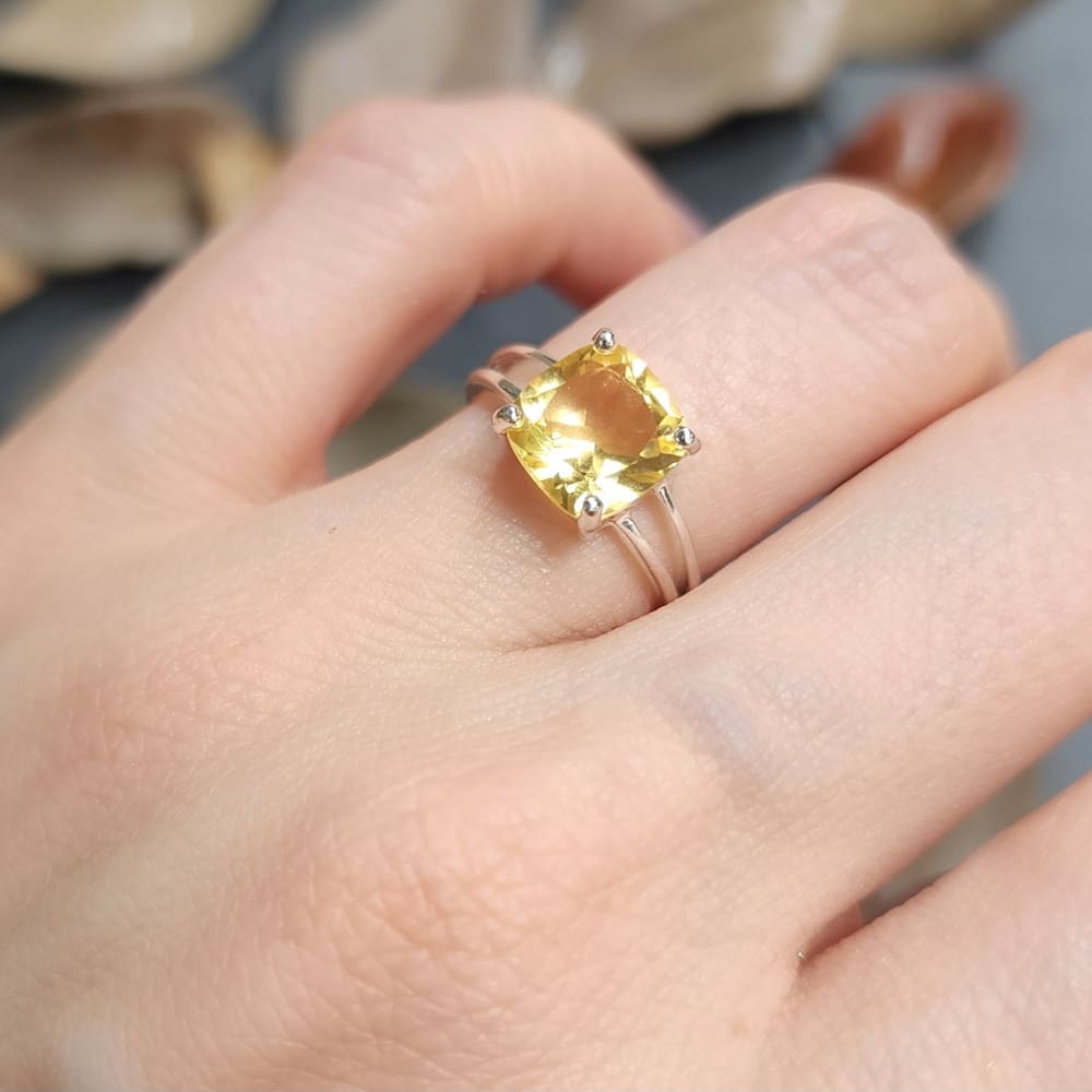 The Asher - Lab Brilliant Citrine Rings Handmade JSL Made in USA