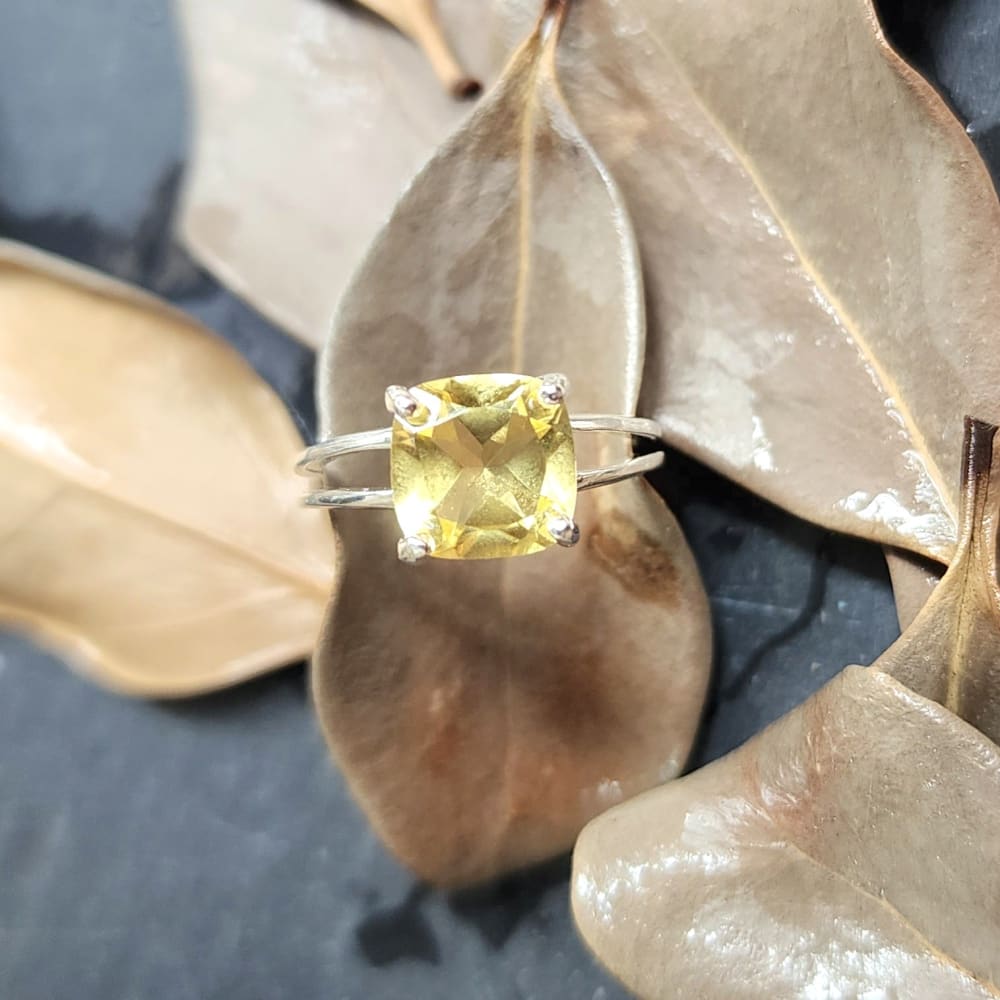 The Asher - Lab Brilliant Citrine Rings Handmade JSL Made in USA