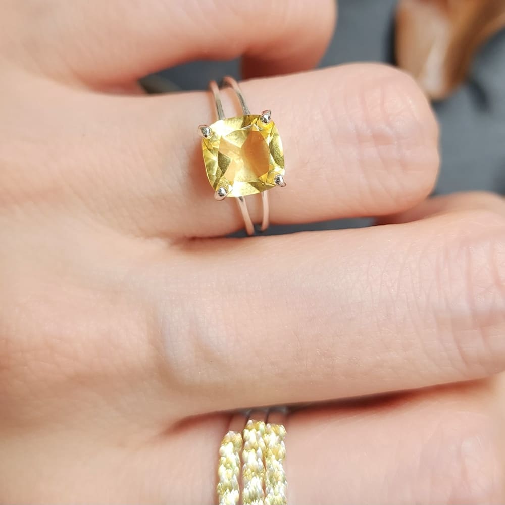 The Asher - Lab Brilliant Citrine Rings Handmade JSL Made in USA