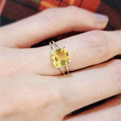 The Asher - Lab Brilliant Citrine Rings Handmade JSL Made in USA