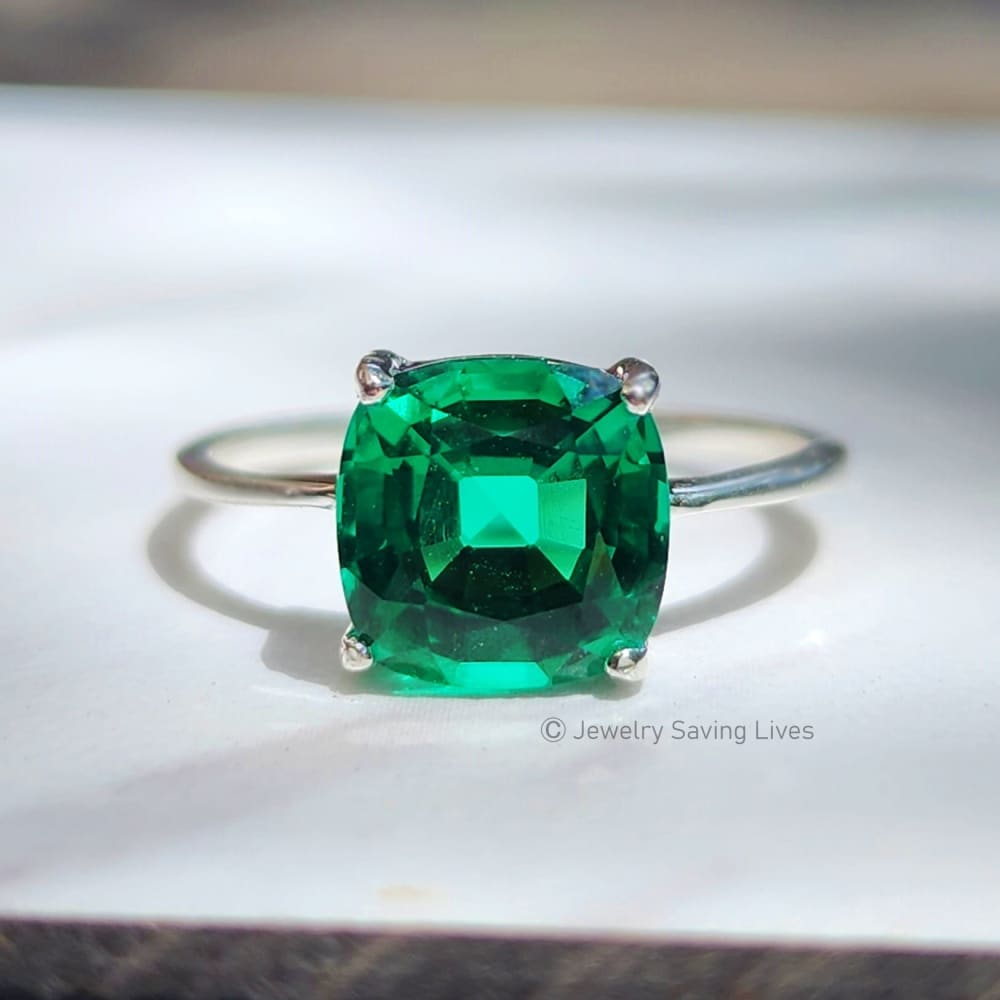 The Asher - Lab Brilliant Emerald Rings Handmade Handcrafted