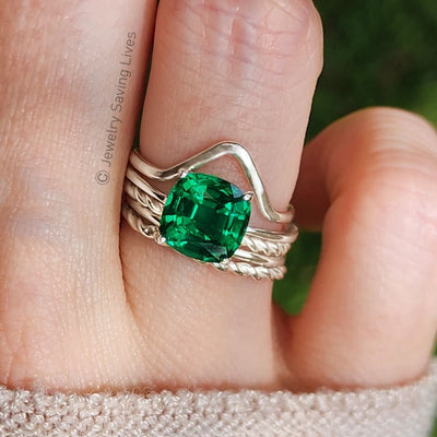 The Asher - Lab Brilliant Emerald Rings Handmade Handcrafted