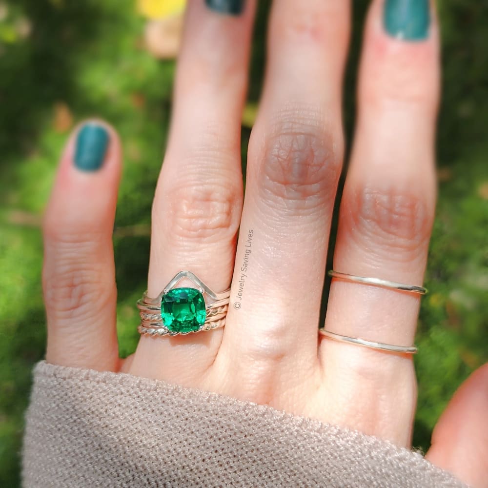 The Asher - Lab Brilliant Emerald Rings Handmade Handcrafted