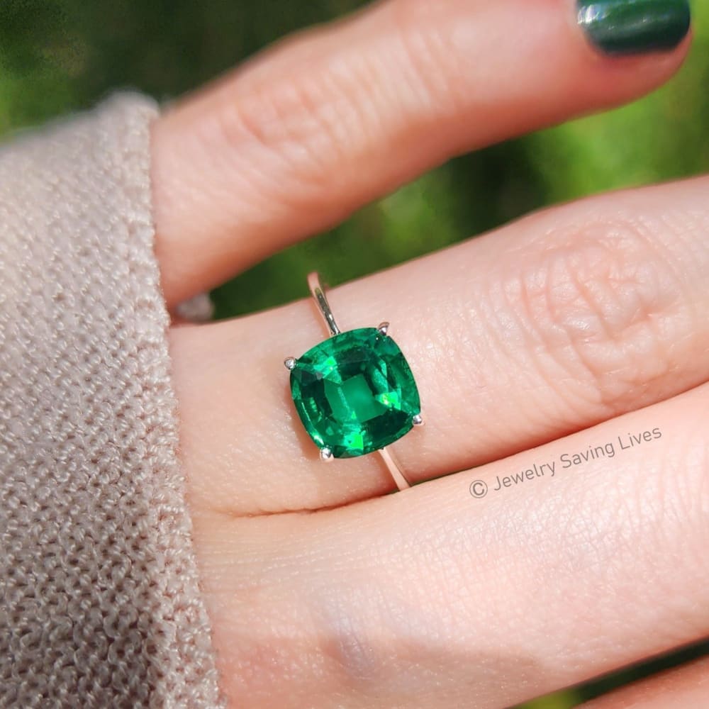 The Asher - Lab Brilliant Emerald Rings Handmade Handcrafted