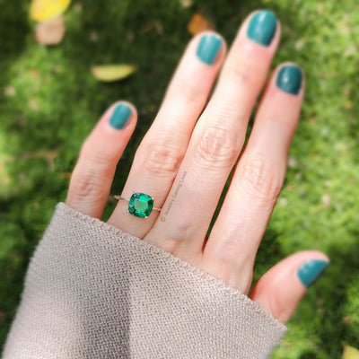 The Asher - Lab Brilliant Emerald Rings Handmade Handcrafted