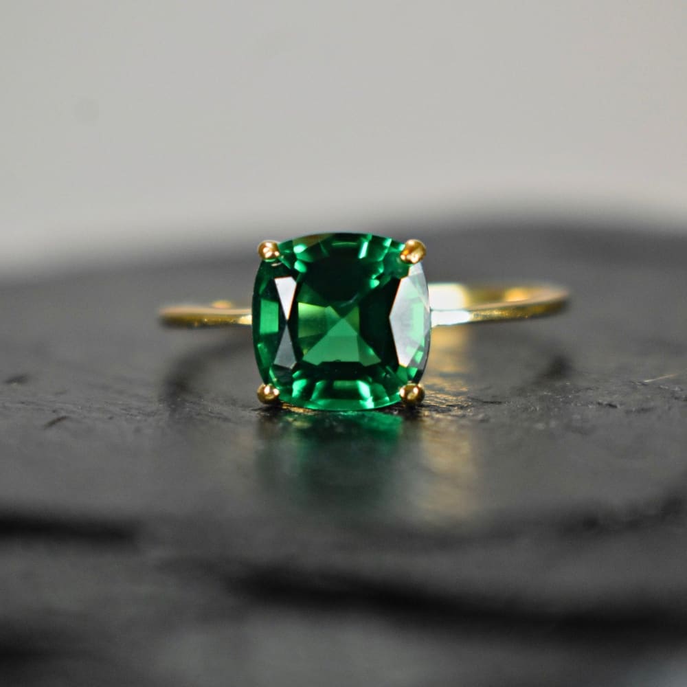 The Asher - Lab Brilliant Emerald Rings Handmade Handcrafted