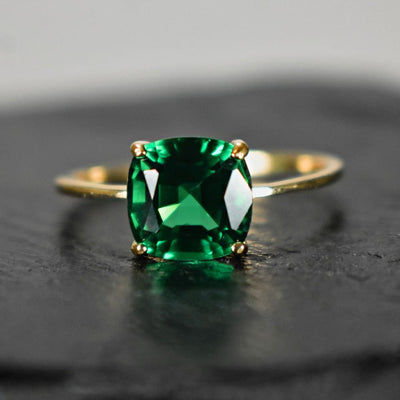 The Asher - Lab Brilliant Emerald Rings Handmade Handcrafted