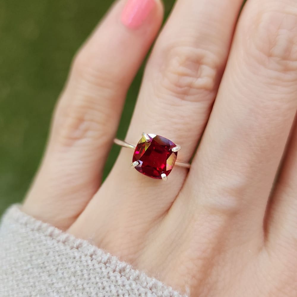 The Asher - Lab Brilliant Ruby Rings Handmade JSL Made in USA