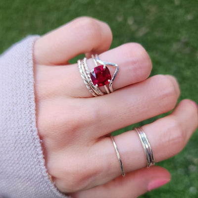 The Asher - Lab Brilliant Ruby Rings Handmade JSL Made in USA