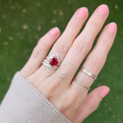 The Asher - Lab Brilliant Ruby Rings Handmade JSL Made in USA