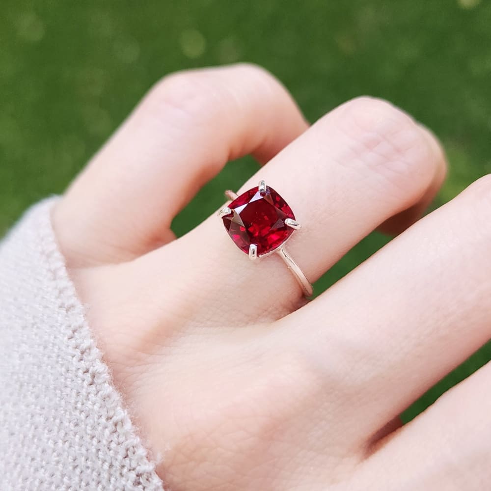 The Asher - Lab Brilliant Ruby Rings Handmade JSL Made in USA