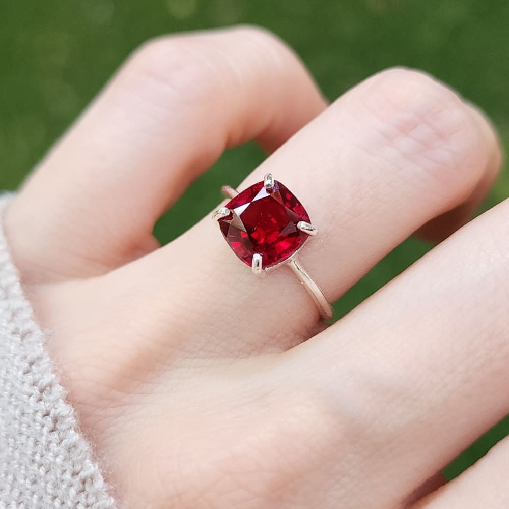 The Asher - Lab Brilliant Ruby Rings Handmade JSL Made in USA