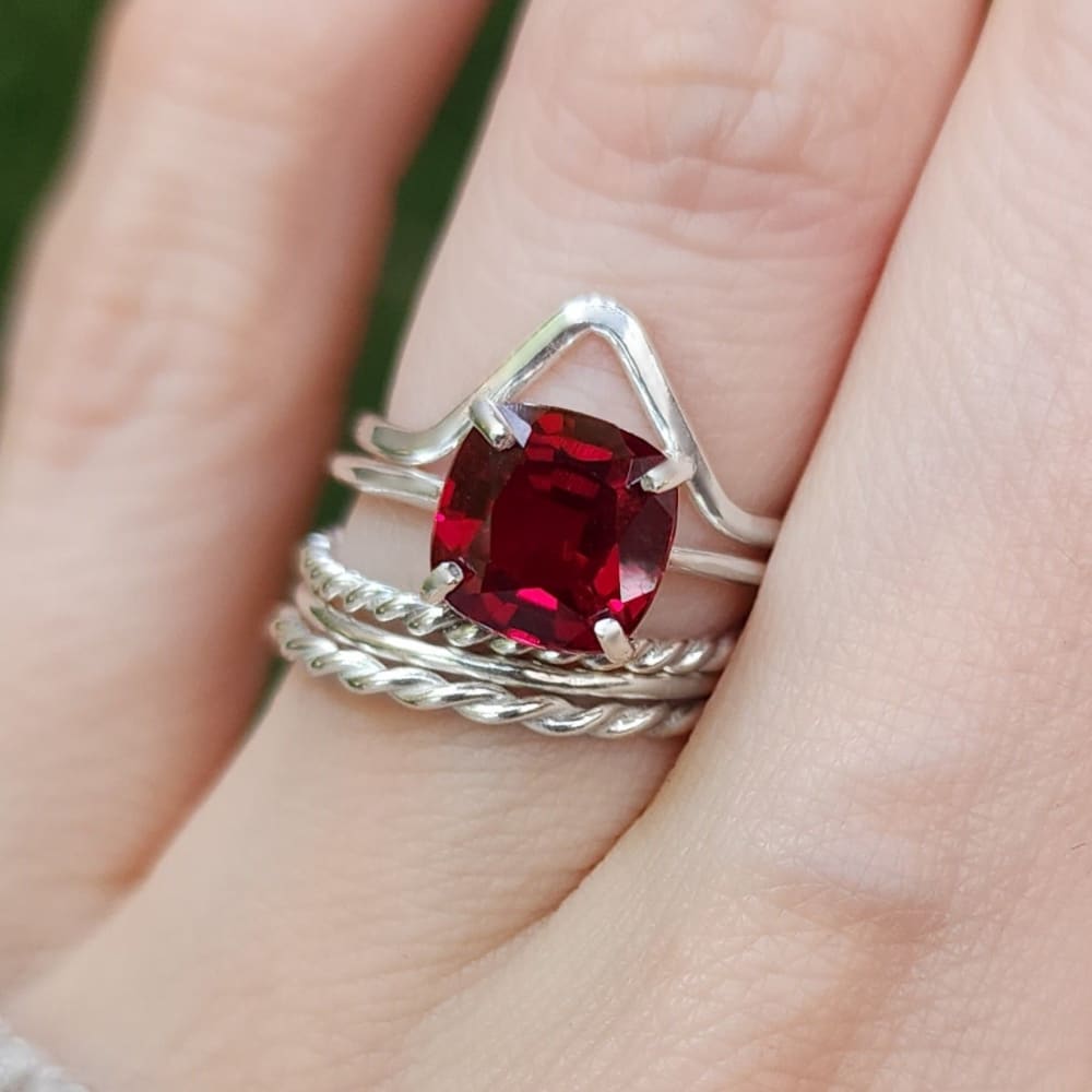 The Asher - Lab Brilliant Ruby Rings Handmade JSL Made in USA