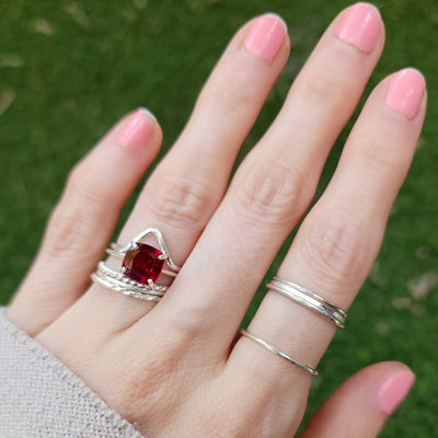 The Asher - Lab Brilliant Ruby Rings Handmade JSL Made in USA