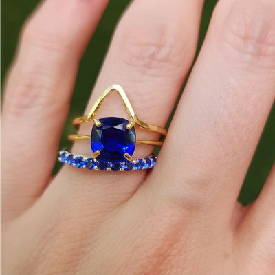 The Asher - Lab Brilliant Sapphire Rings Handmade JSL Made in USA