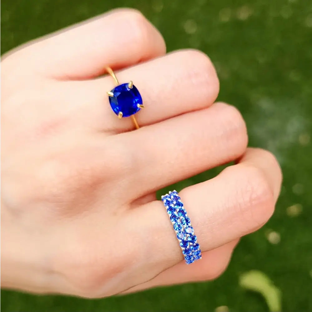 The Asher - Lab Brilliant Sapphire Rings Handmade Handcrafted