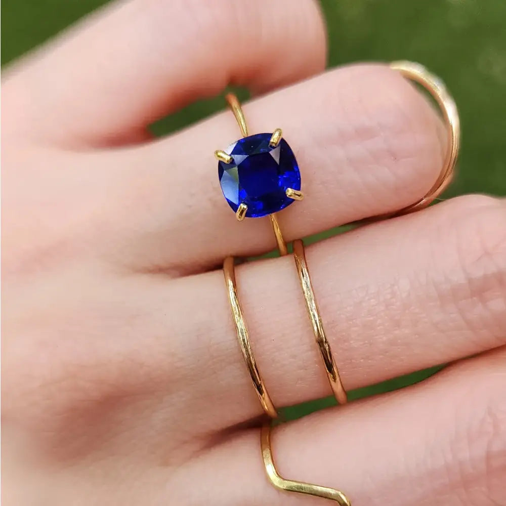 The Asher - Lab Brilliant Sapphire Rings Handmade Handcrafted