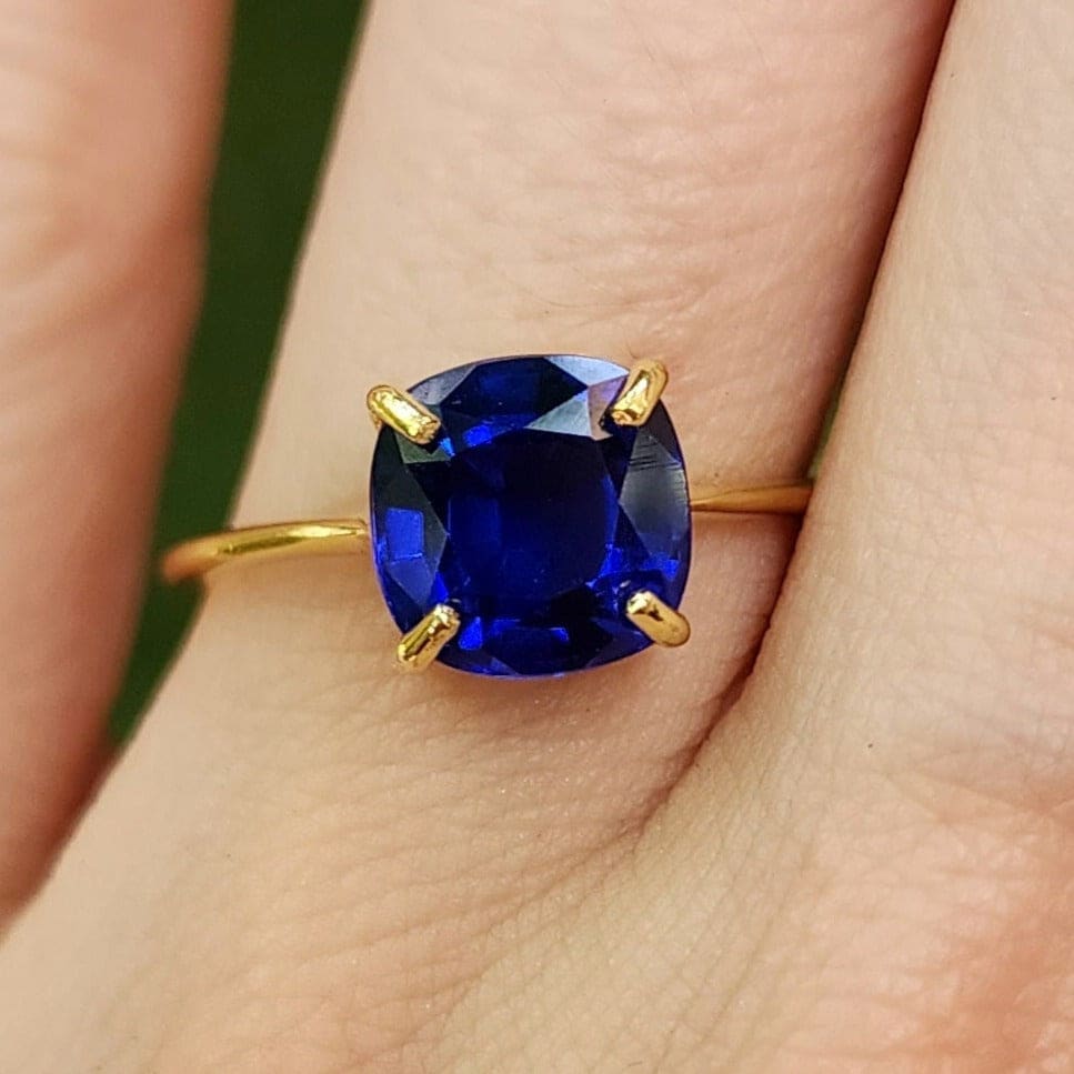 The Asher - Lab Brilliant Sapphire Rings Handmade Handcrafted