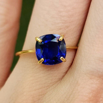 The Asher - Lab Brilliant Sapphire Rings Handmade JSL Made in USA