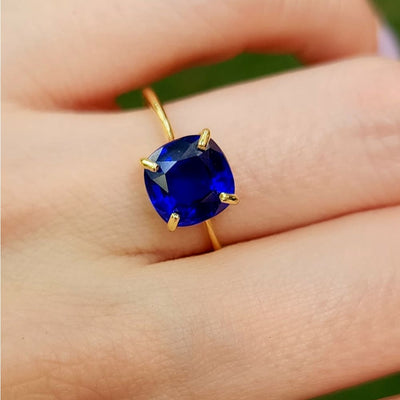 The Asher - Lab Brilliant Sapphire Rings Handmade JSL Made in USA