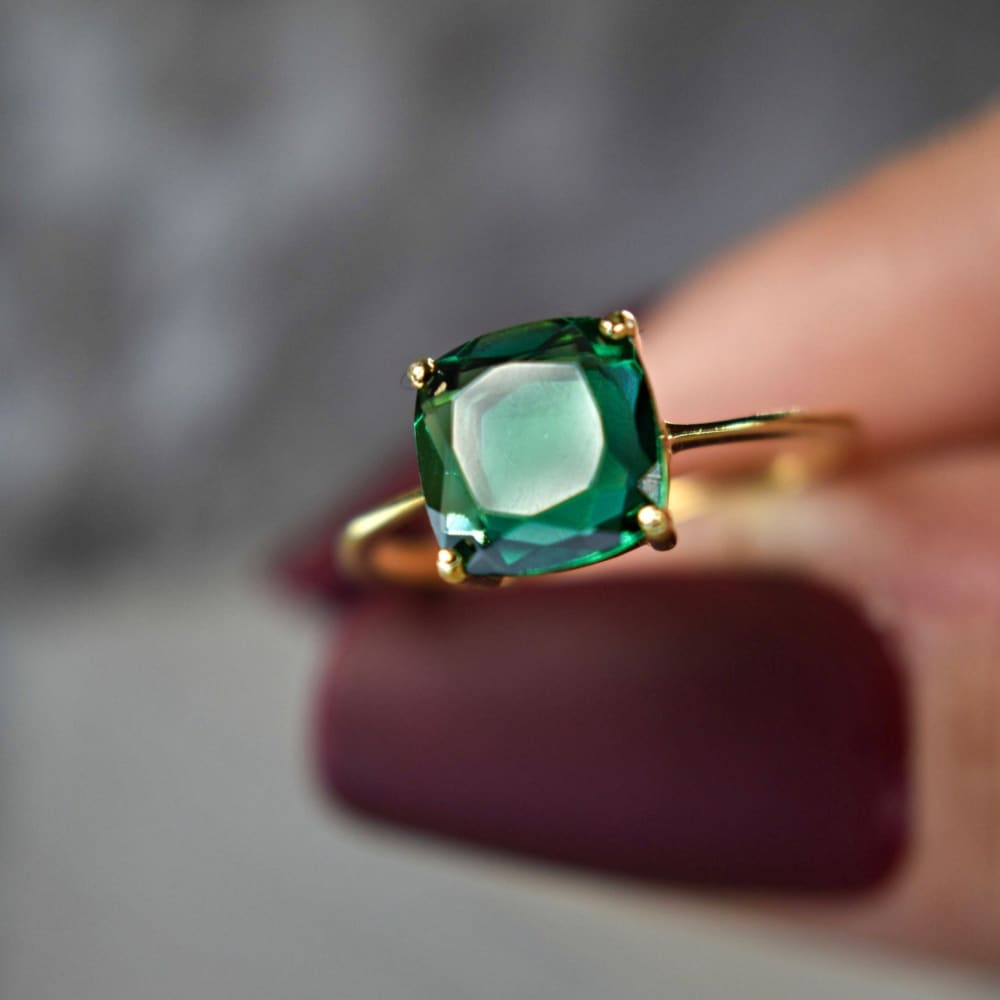 The Asher - Lab Emerald Rings Handmade JSL Made in USA