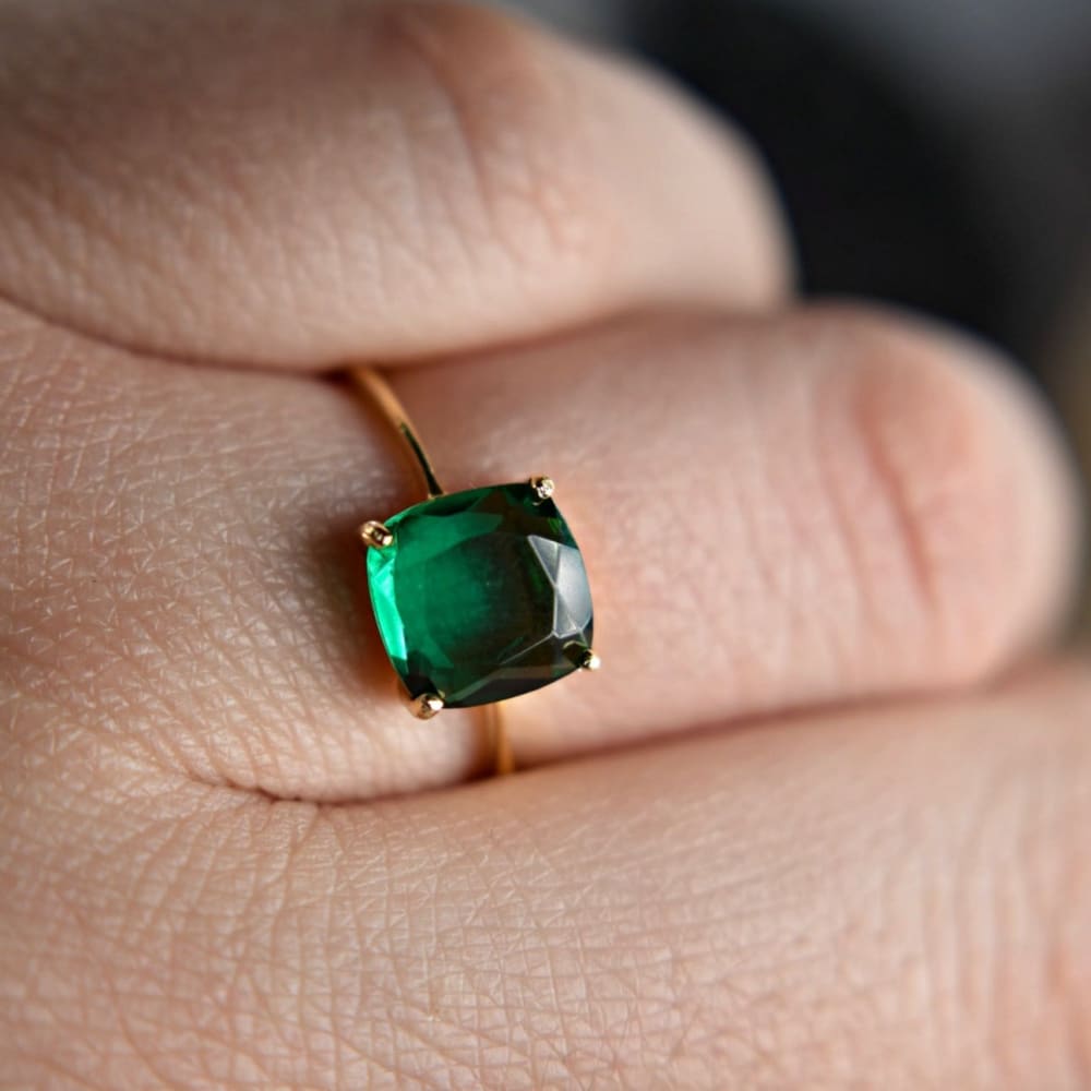 The Asher - Lab Emerald Rings Handmade JSL Made in USA