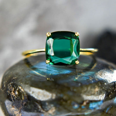 The Asher - Lab Emerald Rings Handmade JSL Made in USA